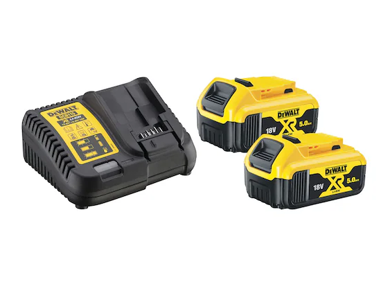 Visuel principal du produit : Pack chargeur + 2 batteries 18V 5Ah DeWALT
